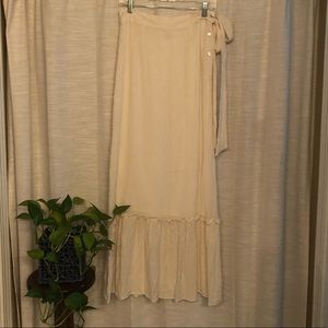 Blue Life Cream Maxi Wrap Skirt